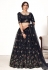 Navy blue net sequins work lehenga choli 1744