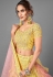 Yellow georgette sequins work lehenga choli 6904