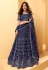 Navy blue net mirror work lehenga choli 1027A