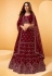 Maroon net mirror work lehenga choli 1027B