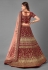 Maroon velvet embroidered wedding lehenga choli 7004