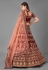 Maroon velvet embroidered bridal lehenga choli 7006