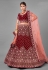 Maroon embroidered velvet bridal lehenga choli 7008