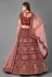 Maroon embroidered velvet bridal lehenga choli 7010
