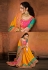 Yellow satin saree with blouse 5601