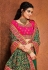 Green satin saree with blouse 5603