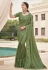 Olive green silk festival wear saree 6604