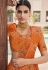 Orange silk festival wear saree 6606