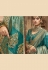 Teal silk festival wear saree 118689