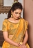 Yellow silk georgette festival wear saree 21405