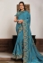 Blue silk georgette saree with blouse 21406