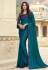Teal brasso saree with blouse 811