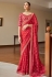 Red organza festival wear saree 7408