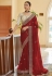 Maroon organza party wear saree with blouse 7411