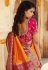 Yellow banarasi silk saree with blouse 10107