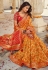 Orange banarasi silk saree with blouse 10111