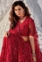 Red net festival wear saree 5701