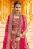 Pink bridal velvet lehenga choli 8302