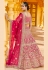 Pink velvet bridal lehenga choli 8304