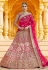 Pink velvet bridal lehenga choli 8304