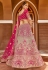 Pink bridal velvet lehenga choli 8308