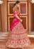 Pink velvet bridal lehenga choli 8309