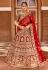 Red bridal velvet lehenga choli 8319