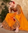 Yellow silk georgette festival wear saree 64352