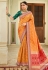 Orange silk saree with blouse 105