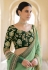 Pista green organza party wear saree 7607