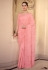 Pink chiffon saree with blouse 7508