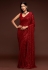 Red georgette saree with blouse 1010