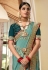 Sea green silk saree with blouse 2610