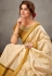 Cream tussar silk saree with blouse 41513