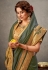Olive green tussar silk saree with blouse 41514