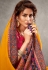 Yellow satin silk saree with blouse 41520