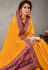 Yellow satin silk saree with blouse 41520