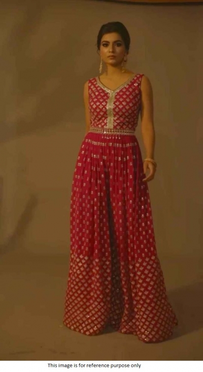 Bollywood model red color jumpsuit