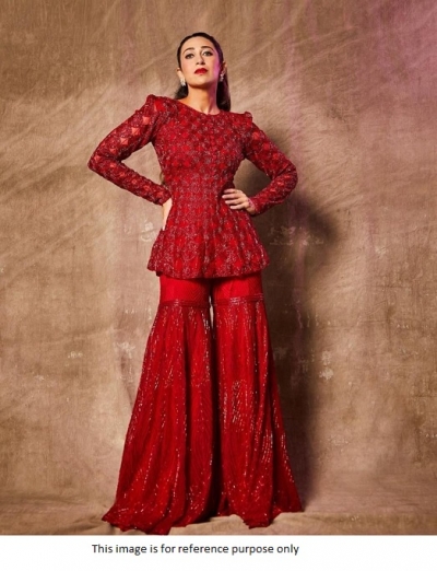 Bollywood Karishma Kapoor Inspired Red Sharara