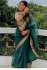 Bollywood model Teal green organza saree
