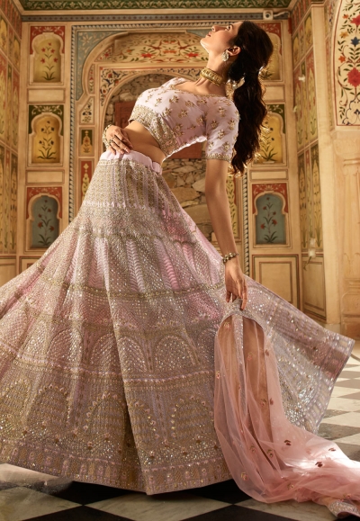 Traditional Function Wear Lehenga Choli Collection Light Purple Organza Silk Lehenga Choli