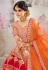 Peach silk sequins work lehenga choli 1108