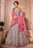 Grey silk embroidered lehenga choli 1206