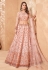 Pink net sequins work lehenga choli 1046