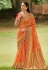 Orange organza festival wear saree 1004