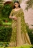 Green organza festival wear saree 1008