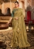 Mehndi viscose saree with blouse 7001