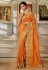 Orange viscose festival wear saree 7012