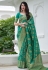 Teal banarasi festival wear saree 6002