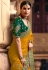 Mustard satin georgette saree with blouse 1102